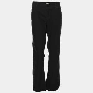Burberry Black Stretch Cotton Blend Flared Pants L