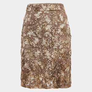 Burberry Brown Ribbon Work Tulle Short Skirt S