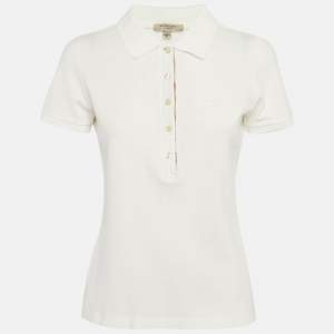 Burberry White Cotton Pique Polo T-Shirt M