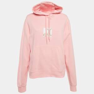 Burberry Pink Junnes Print Cotton Knit Hoodie M