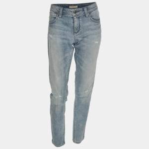 Burberry Blue Denim Ripped Detail Skinny Jeans M