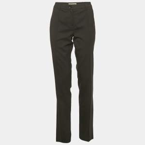 Burberry Black Wool Regular Fit Trousers S