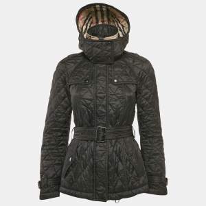 Burberry Black Nylon Quilted Jacket XS