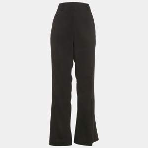 Burberry Black Wool Crepe Flared Trousers M