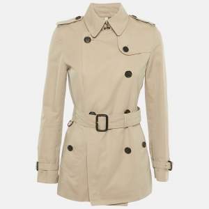 Pre Owned Burberry Beige Cotton Short Trench Coat S