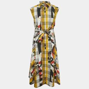 Pre Owned Burberry Multicolor Archive Scarf Print Check Cotton Shirt Dress S