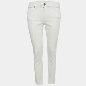 مملوكة مسبقًا Burberry White Denim Micklesfield Skinny Leg Jeans M/Waist 29"