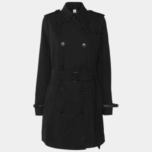 مملوكة مسبقًا Burberry Dark Navy Gabardine The Kensington Belted Trench Coat M