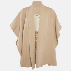 مملوكة مسبقًا Burberry Beige Wool Blend Poncho Knitwear One Size