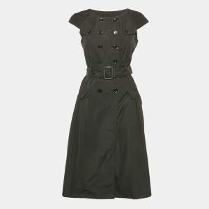 مملوكة مسبقًا Burberry London Black Crepe Double Breasted Short Dress S 