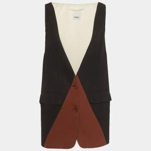 Pre Owned Burberry Multicolour Wool Colorblock Pattern Sleeveless Vest S