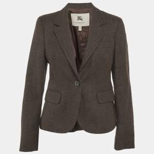 Pre Owned Burberry Brown Wool Alderford Blazer M