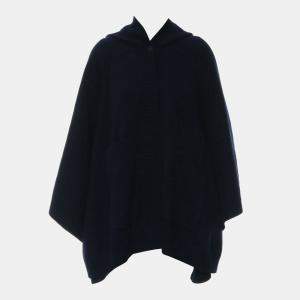مملوكة مسبقًا Burberry Crest Logo Wool Cashmere Hooded Cape Poncho