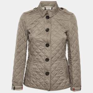 Pre Owned Burberry Brit Beige Synthetic Quilted Jacket XS