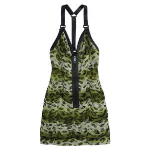 Pre Owned فستان بربري برورسم نقشة الفهد رقبة حمالات M