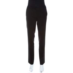 Pre Owned Burberry Black Stretch Wool Blend Tailored Trousers S
