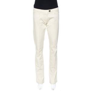 Pre Owned Burberry Beige Cotton Regular Fit Trousers M 