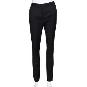 Pre Owned Burberry Black Wool Tailored Trousers S