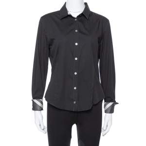 Burberry Brit Black Stretch Cotton Long Sleeve Shirt M