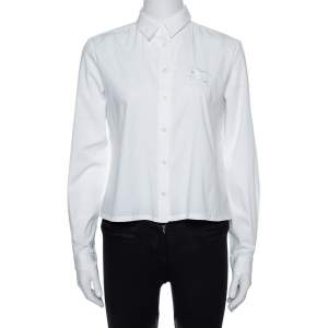 مملوكة مسبقًا Burberry Brit White Cotton Long Sleeve Shirt M