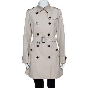Pre Owned Burberry Stone Trench Coat M