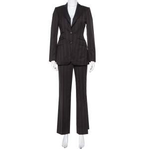 Burberry Prorsum Brown Striped Wool Suit S