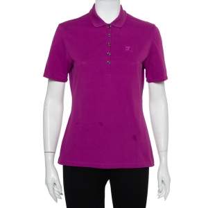 Burberry Brit Purple Cotton Pique Polo T-Shirt M