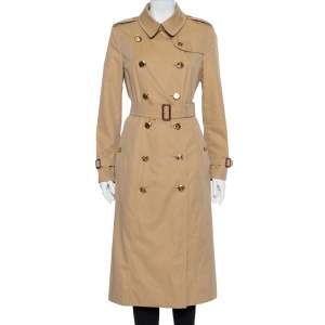 Burberry Beige Cotton Belted Double Breasted The Chelsea Trench Coat M
