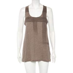 Burberry Brit Taupe Checkered Knit Sleeveless Top M