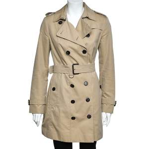 Pre Owned Burberry The Sandringham Beige Belted Long Trench Coat M