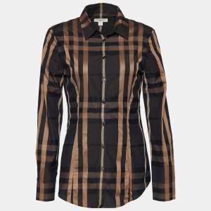 Burberry Brown Nova Check Cotton Slim Fit Shirt S