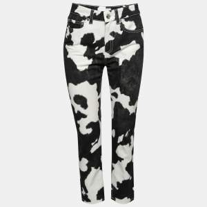 Burberry Monochrome Cow Print Denim Slim Fit Jeans S Waist 25" 
