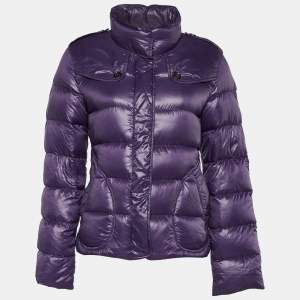 Burberry Purple Synthetic Quilted Puffer Jacket M