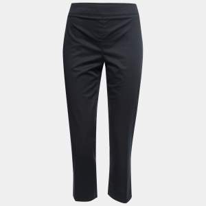 Pre Owned Burberry Black Cotton Cropped Trousers M