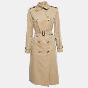Pre Owned Burberry Beige Gabardine Belted Trench Coat S