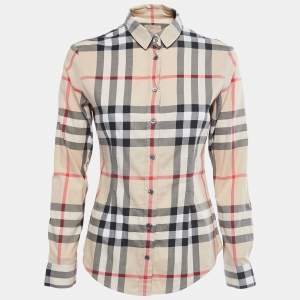 Burberry Brit Beige Nova Check Cotton Shirt XS