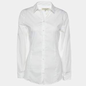 Burberry White Cotton Fitted Shirt S