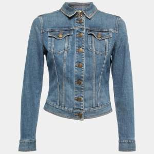 Burberry Blue Washed Denim Button Front Jacket S