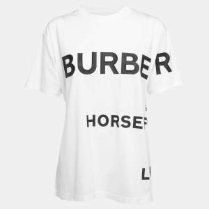 Burberry White Horseferry Print Crew Neck Half Sleeve T-Shirt S