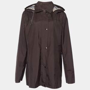 Burberry Brown Polyester Double Lined Hooded Kayla Jacket L