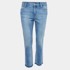 Burberry Blue Washed Denim Slim Crop Jeans S Waist 27"