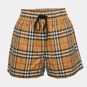 Burberry Beige Vintage Checked Cotton Shorts XS
