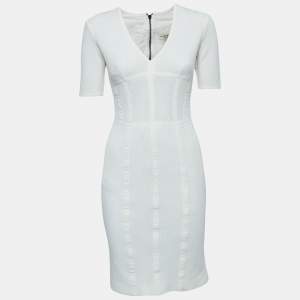 Burberry Off White Knit Flared Short Dress S