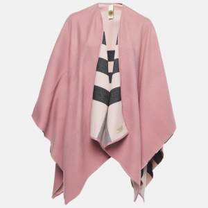 Burberry Pink Wool Poncho One Size
