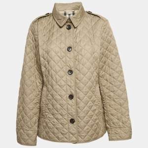 Burberry Brit Beige Synthetic Diamond Quilted Ashurst Jacket XXL