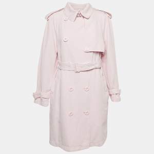 Burberry Pink Belted Trench Coat M