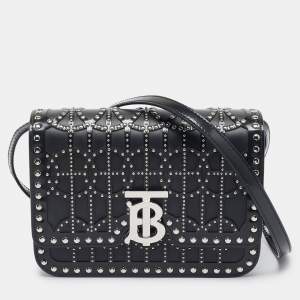 Pre Owned Burberry Black Leather Small Studded Ramadan Exclusive Shoulder Bag