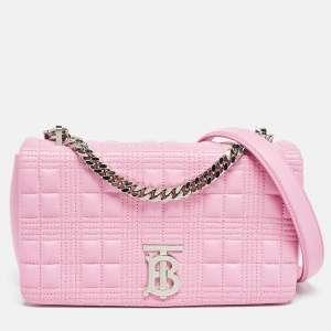 Burberry Pink Quilted Leather Small Lola Chain Shoulder Bag