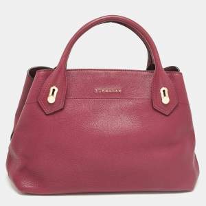 Burberry Burgundy Leather Medium Milton Satchel