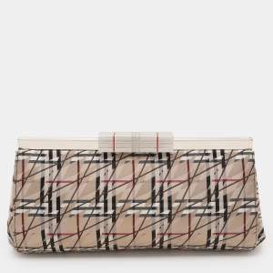 Burberry Multicolor Satin Frame Clutch